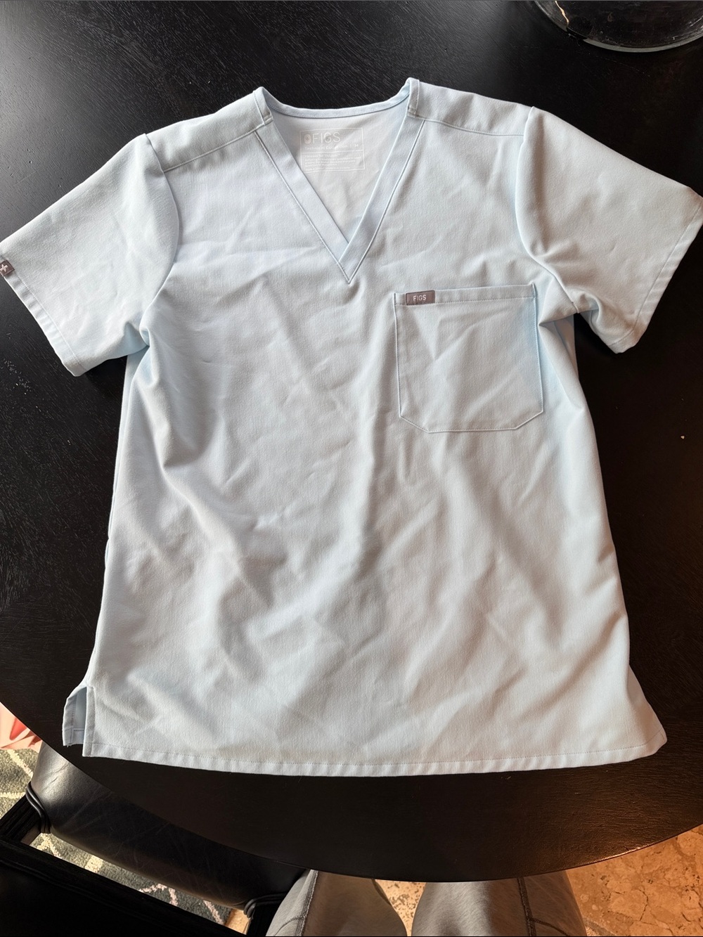 Figs Women’s V-Neck Scrub Top in Pale Blue
